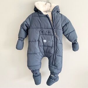 Zara Baby Bear Neutral Snowsuit New Size 3-6 Months